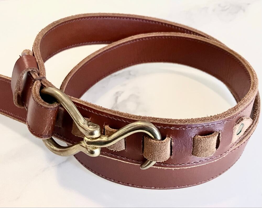 Leather Belt Hoof Pick Brass Hook Buckle Sz 40 Unique Western Equestrian Accent